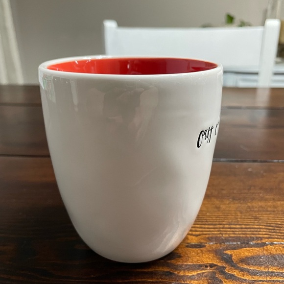 NWOT Rae Dunn OUT OF OFFICE Coffee Mug Tea Cup Cursive Font Red Inside READ - Picture 3 of 8